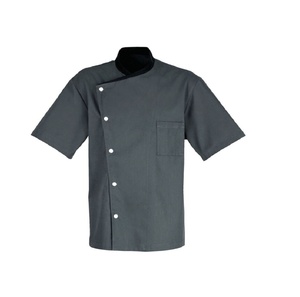 เสื้อแจ็กเก็ตเครื่องแบบพนักงานโรงแรมเสื้อแจ็กเก็ตมืออาชีพสำหรับเชฟมืออาชีพชายและหญิงเสื้อคลุมร้านอาหารแขนสั้นออกแบบได้ตามต้องการ - Product Image 1