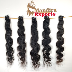 Non traité naturel vierge faisceaux cheveux lâche vague profonde Bodywave noir couleur Machine Double trame tissage Extensions de cheveux humains - Product Image 2