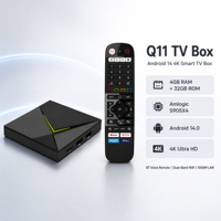 Boîtier TV Android 14 Widevine L1 Q11 S905X4 4G 32G 8K 1000M LAN WIFI BT 1pc MOQ Personnalisation de l'interface utilisateur Intégration du système de gestion des appareils CMS