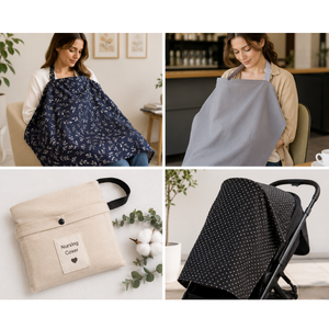 Soft 100% Cotton Muslin Nursing Cover Adjustable Strap Breathable Breastfeeding Apron Direct Manufacturer In Denizli Turkey OEM - Product Image 1
