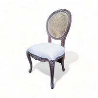 Chaises de salle à manger classiques Louis XVI en bois sculpté, dossier double cannage, design vintage pour cuisines, extérieurs et restaurants