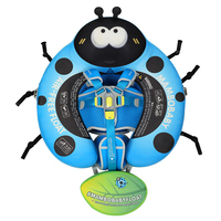 Mambobaby Flotteur Bébé 3D Air-Free Coccinelle Bleu Océan, Flotteur de Piscine Non Gonflable pour Nourrisson
