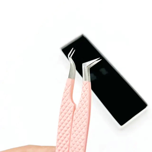 Custom Private Label Stainless Steel Eyelash Tweezers <b>Strong</b> Isolation Volume Tweezers Smooth Fiber Lash Extension <b>Box</b> Included - Product Image 5