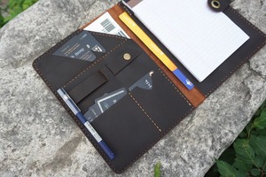 High Quality LPF-0174 Men's Customized <b>A4</b> Presentation Folder Multi-Function Genuine Leather <b>Portfolio</b> - Product Image 2