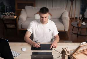 แท็บเล็ตกราฟิก DECO01 V3 พร้อมแรงกด 8192 ระดับ ความละเอียดปากกา 5080 LPI ปุ่มลัด 8 ปุ่ม - Product Image 4