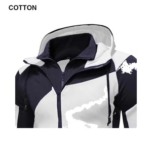 <b>Men</b> Cotton Jogging Suit Black <b>White</b> Color Block Full Zip Hoodie <b>Trousers</b> Tracksuit Set Manufacturer Custom Logo - Product Image 4