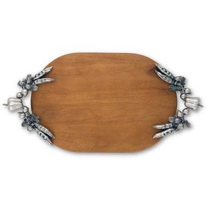 Plateau rectangulaire en métal doré avec poignées, plateau de service décoratif, organisateur, vanité élégante, décoration de mariage - Product Image 2