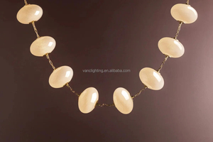 Lustre en verre et acier artisanal vintage, longueur <span class=keywords><strong>de</strong></span> suspension réglable pour salon, lustre en laiton - Product Image 4