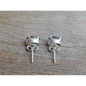 Boucles d'oreilles en labradorite véritable taille ovale 6x4mm avec Jewelry-E0045-GS grenat en argent 925 - Product Image 4