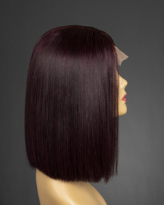 Blunt Cut <b>Wigs</b> Human Hair Transparent Extension Silky Bone Straight Dye Color - Product Image 4