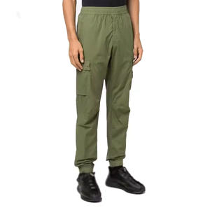 Pantalones Cargo Casuales para Hombre, Estilo Urbano, Cintura Alta con Cordón, Diseño Ligero, Color Sólido, Estilo Multibolsillos - Product Image 3