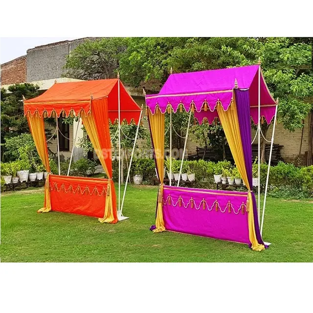 Colorful Rehdi Stall Tent Covers Indian Food Stalls Covers For Wedding Canopy Food Stall Covers For Wedding Decoration