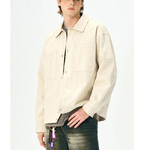 Chaqueta de cuello levantado para hombre de alta calidad, elegante diseño clásico, cierre de botones, chaqueta Vintage de algodón cálida fina y holgada para otoño - Product Image 4