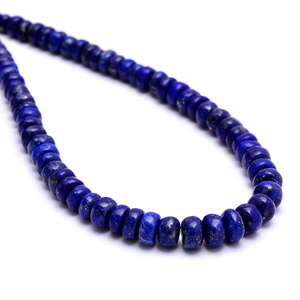 Cuentas de piedras preciosas de lapislázuli natural liso Rondelle 5-7mm cuentas de piedra de lapislázuli azul para joyería collar Fabricación de pulseras a granel - Product Image 3