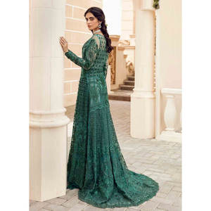 Elegantes vestidos de encaje de diseño pakistaní vestidos de fiesta de patrón sólido con logotipo personalizado - Product Image 3