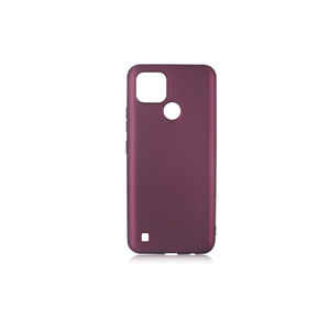 Coque en silicone anti-traces de doigts JoieCreatif Premier pour Realme C21/C53 4G, coque de protection arrière de luxe antichoc de couleur prune - Product Image 1