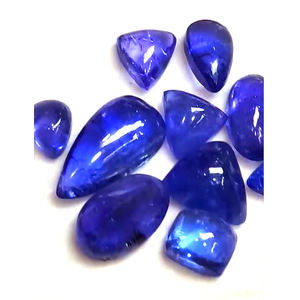 Haute 10 pièces naturel Tanzanite Cabochon 9mm-20mm taille libre poire coussin ovale trillion Rectangle 63 Cts fabrication de bijoux en vrac - Product Image 1