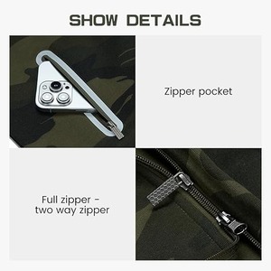 Sudadera con capucha y cremallera de mezcla de algodón para hombre personalizada de fabricante OEM, ropa de calle informal de gran tamaño, impresión digital bordada para la primavera - Product Image 3