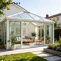Maison préfabriquée avec véranda, toit en skillion, vitrage panoramique, isolation thermique, économie d'énergie pour projet hôtelier, installation facile
