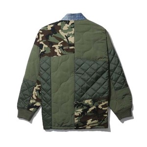 Nouvelle veste d'hiver pour homme 2026, camouflage, col en V, rembourrage en duvet, longue, à capuche, double poches, design unique de fermeture éclair, patchwork en denim, extérieur - Product Image 6