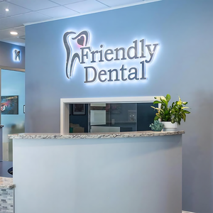 Design originale in argento metallo lettere LED azienda segnaletica ufficio segni per cliniche dentistiche - Product Image 2