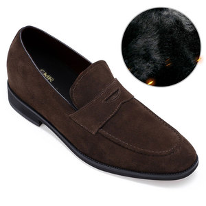 Zapatos con elevador para hombre Zapatos con elevador Mocasín Penny de cuero de ante marrón <span class=keywords><strong>6</strong></span> CM/2,36 pulgadas más alto - Product Image 2
