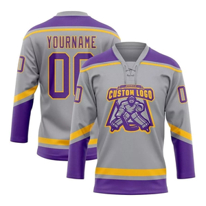 Maillots de hockey sur glace brodés personnalisés de haute qualité fabrication directe d'usine enseigner des vêtements de hockey sur glace - Product Image 3