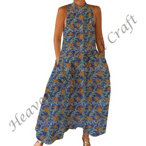 Combinaison imprimée hippie indienne magnifiquement conçue, design élégant, tenue ample d'été pour femmes, pour le printemps/été, adultes - Product Image 6