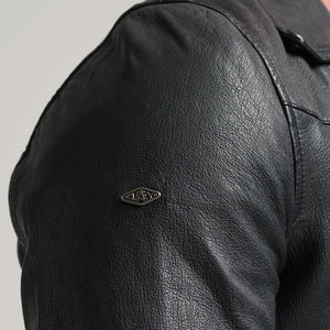 2025 Pakistan Manufacturer's Latest Style Men's Winter Warm Leather Jacket with Stand Collar Customized Logo Printed - Product Image 4