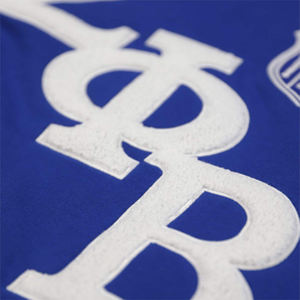 Sudadera ZPB Azul Rey 100% Algodón Felpa, Sudadera Zeta Phi Beta con Logotipo del Equipo Bordado en Chenilla, Ropa de Hermandad - Product Image 4