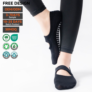 Calcetines de Yoga Antideslizantes de Algodón para Mujer, Calcetines Deportivos con Agarre para Pilates, Compresión, Antideslizantes, con Logotipo Personalizado - Product Image 2