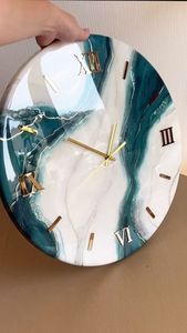 นาฬิกาแขวนผนังอีพอกซีเรซินสำหรับพื้นที่สวยงามไม่เหมือนใครของตกแต่งบ้านของขวัญติดผนังอีพ็อกซี่นาฬิกามหาสมุทรโดยการสร้างแบบโบราณ - Product Image 5