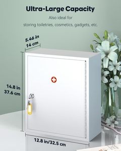 Armoire de premiers soins en acier inoxydable sécurisée à montage mural pour la maison, le bureau, l'appartement, l'école, l'atelier, l'hôtel et l'utilisation industrielle - Product Image 2