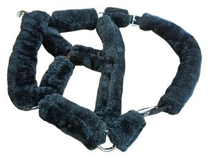 Cabestro de nailon de caballo negro personalizable con accesorios de Metal de piel de oveja, cuerda de buen ajuste, Material de cuero, logotipo personalizado - Product Image 4