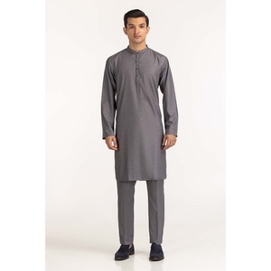 ชุดคุรตะสีเทายาว ระบายอากาศได้ดี ผ้าผสมปักลาย รุ่น SK-E24-051 - Product Image 2