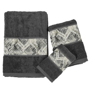 Serviette de bain imprimée avec bordure, ensemble de serviettes pour le visage et les mains, serviette de bain imprimée avec bordure, serviette imprimée multi-usage - Product Image 1