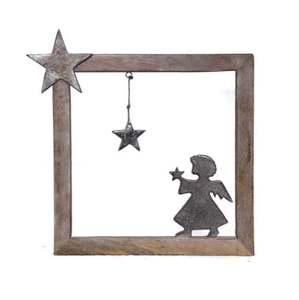 Arbre de Noël en fonte d'aluminium de meilleure qualité et cerf argenté dans un cadre en bois Cadeaux décoratifs de table de Noël - Product Image 4