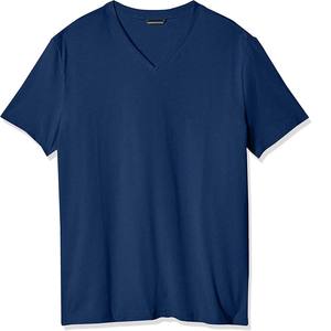 Vente en gros T-shirts épais pour hommes T-shirt manches courtes respirant col en V pour homme en coton de qualité supérieure avec logo personnalisé - Product Image 4