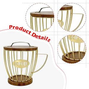 Ming Tang ตะกร้าใส่กาแฟพอดสีทองสินค้าใหม่ของใช้ในครัวเรือนอุปกรณ์ครัว - Product Image 5