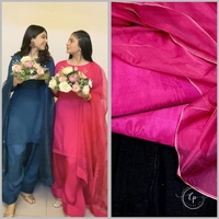 Tendances par Cp Present FARSHI SHALWAR STYLE PURE RUSSIAN SILK SUIT 3 pièces Salwar Kameez Dupatta Robe indienne pakistanaise
