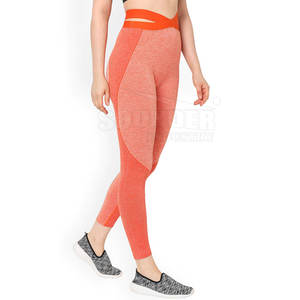 Women's Customized Mid Waist Light Weight Yoga <b>Leggings</b> Solid <b>Pattern</b> Quick Dry Breathable Eco-Friendly Spandex/Polyester High - Product Image 3