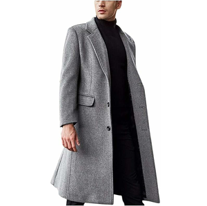 OEM High Quality Solid Two Color <b>Men</b> <b>Long</b> <b>Coats</b> Breathable Custom <b>Black</b> Print <b>Long</b> <b>Coats</b> Overcoat - Product Image 4