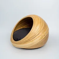 Bois de bambou enroulé bois naturel bambou filé lit pour animaux de compagnie fait à la main chat et chien maison OEM accepté