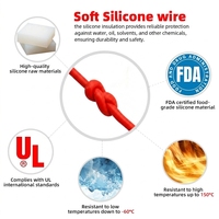 Câble en silicone flexible UL3123 résistant à la chaleur 16AWG 18AWG 20AWG 22AWG 24AWG pour les nouvelles énergies