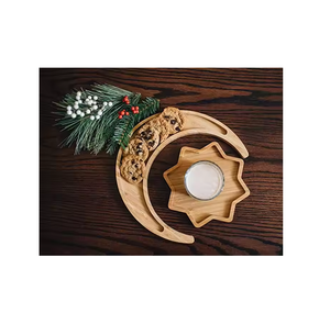 Bandeja de Madera en Forma de Media Luna, Últimas Tendencias en Artesanía, Bandeja de Madera de Acacia, Bandeja Rectangular - Product Image 3