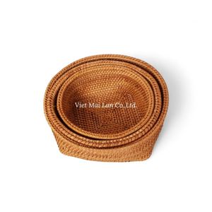 Plateau en rotin naturel fait à la main pour servir le petit-déjeuner, le thé et la décoration quotidienne de la table - Product Image 2