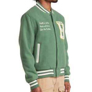 2024 OEM venta al por mayor logotipo personalizado bordado Vintage chaqueta de cuero de manga Varsity chaqueta para hombres - Product Image 3