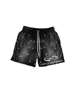 T-shirt à col ras du cou unisexe personnalisé 300 GSM coton sérigraphie T-shirt strass court de détresse ensemble court avec cordon de serrage - Product Image 2