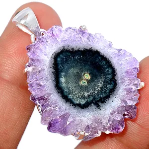 Grosir Amethyst Alami Charm Kalung Liontin Amethyst Stalactites Batu