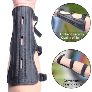 Protector de antebrazo de cuero ajustable que mejora el equipo de tiro con arco protector de brazo y rodilleras entrenador seguro para caza arco flecha tiro - Product Image 4